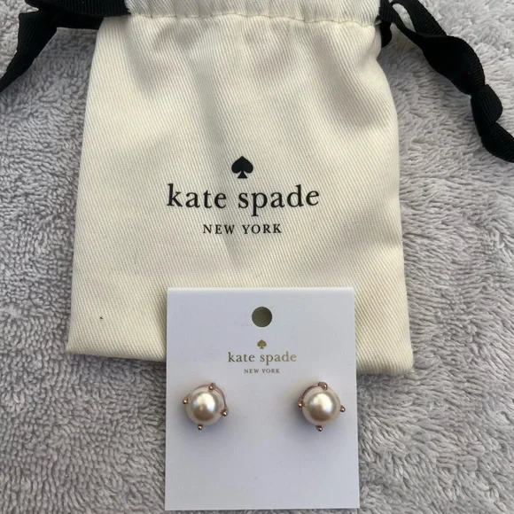 Kate Spade Pearl and Gold Stud Earrings - Picture 1 of 4